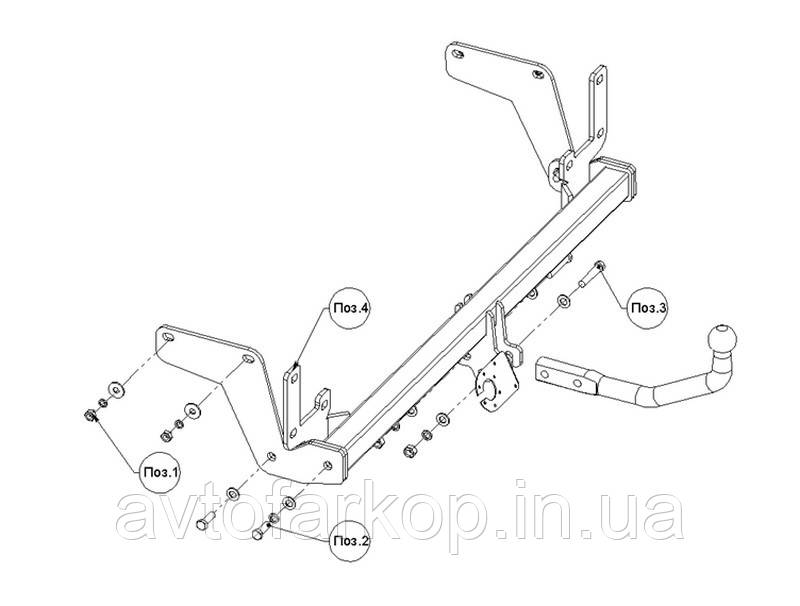 Фаркоп Citroen C4 Grand Picasso ( 2013-2017)(Фаркоп Сітроен С4 Гранд Пікассо) Автопристрій, фото 1