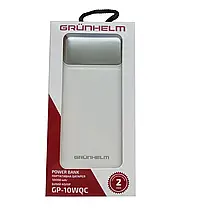 Power Bank - Портативна батарея 10.000 mAh. білий - GP-10WQC швидка зарядка 22.5W GRUNHELM, фото 3