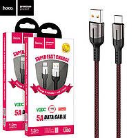 USB кабель HOCO U68 Gusto flash charging data cable Type-C 5A/1,2m Black