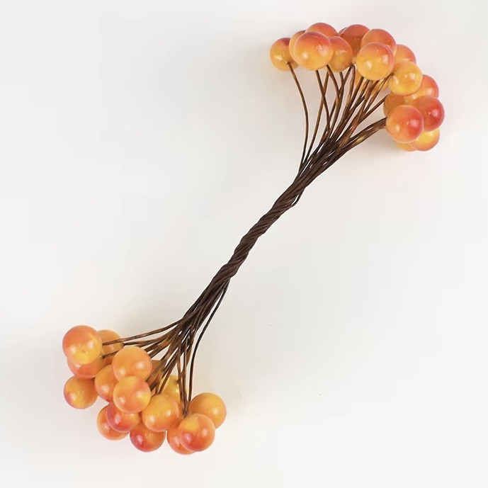 Калина Лакова 12 мм 20 дротів 40 ягід колір Жовтий Червоний Бік