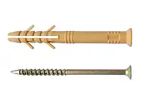 Дюбель-шуруп забивний поліпропіленовий (потай) 6х100 (100 шт)