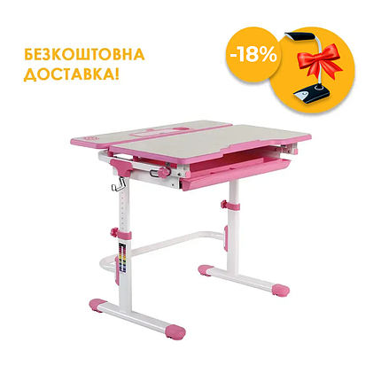 Функціональна зростаюча парта для дівчинки FunDesk Lavoro L Pink, фото 1