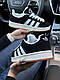 Жіночі зимові кросівки на хутрі Adidas Campus Black White Gum Fur, кеди жіночі Адідас чорні 37, фото 6