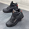 Зимові чоловічі шкіряні черевики, кросівки чорні утеплені з натуральної шкіри на хутрі на зиму для чоловіків, розмір 40-45, фото 3