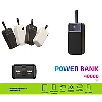Power Bank - Портативна батарея 40.000 mAh. чорний - GP-40BQC. швидка зарядка 22.5W GRUNHELM, фото 3