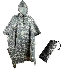 Пончо дощовик Solve водонепроникне  Сірий піксель плащ універсальний розмір