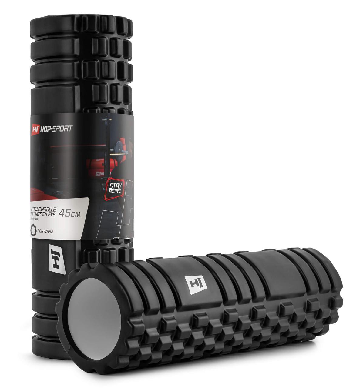 Ролер масажер (валик, ролик) Hop-Sport EVA 45 см чорний