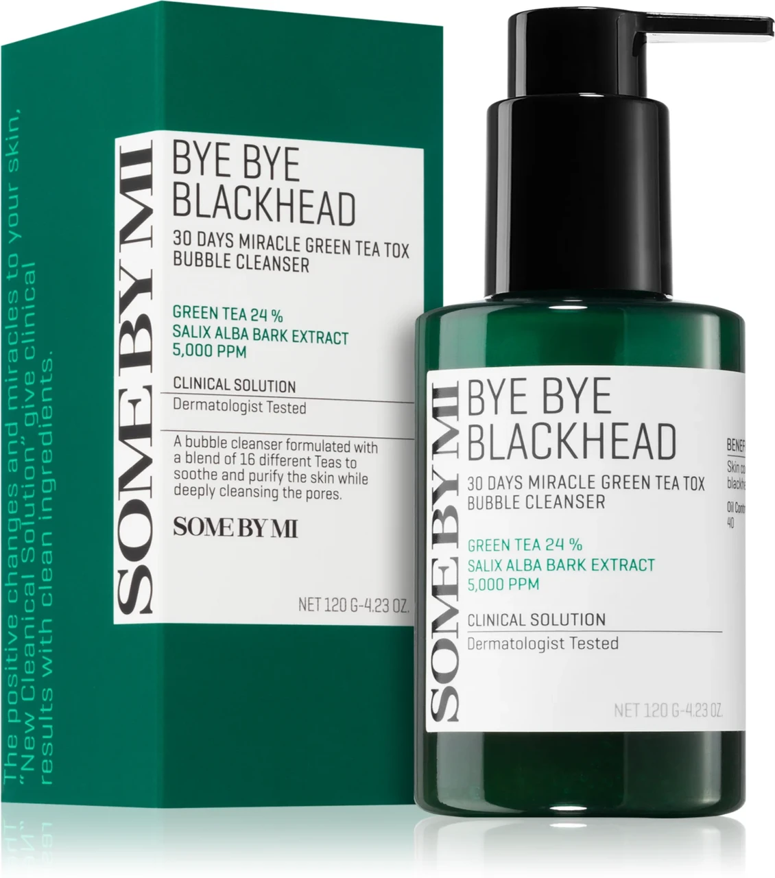 Some by mi Bye Bye Blackhead 30 Days Miracle Green Tea Tox Bubble Cleanser Маска-пінка від чорних цяток 120 мл