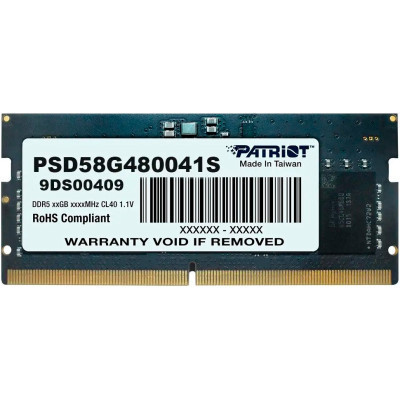 Модуль пам'яті для ноутбука SoDIMM DDR5 8GB 4800 MHz Patriot (PSD58G480041S), фото 1