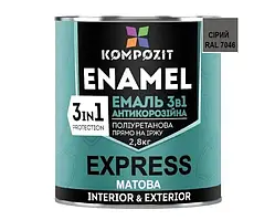 Грунтовка антикорозійна EXPRESS "Kompozit", св. сірий, 2,8 кг