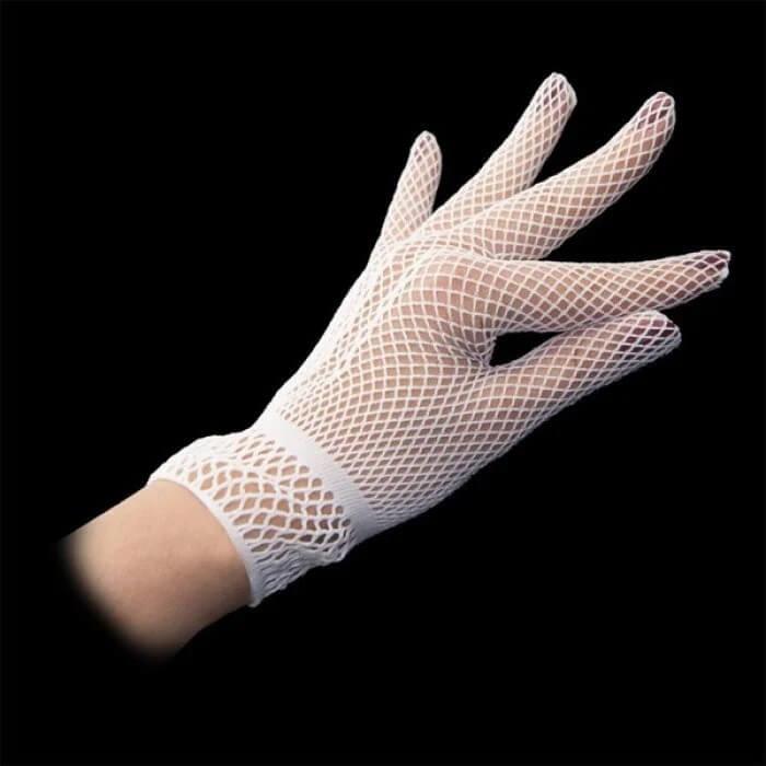 Рукавички білі сіточка ажурні гламурні елегантні 25 см, фото 1