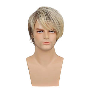 Перука чоловіча коротка пшеничний блонд, термоволокно DC MWI26F, фото 2