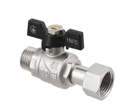 Кран кульовий з накид. гайкою ЗВ, DN15, 1/2'', PN40, PRBM1 , метелик, RAFTEC BLACK