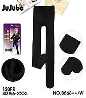 Теплі жіночі колготи "JuJube", XXXL-6XL. Зимові колготки, колготи жіночі з начосом, чорні колготки