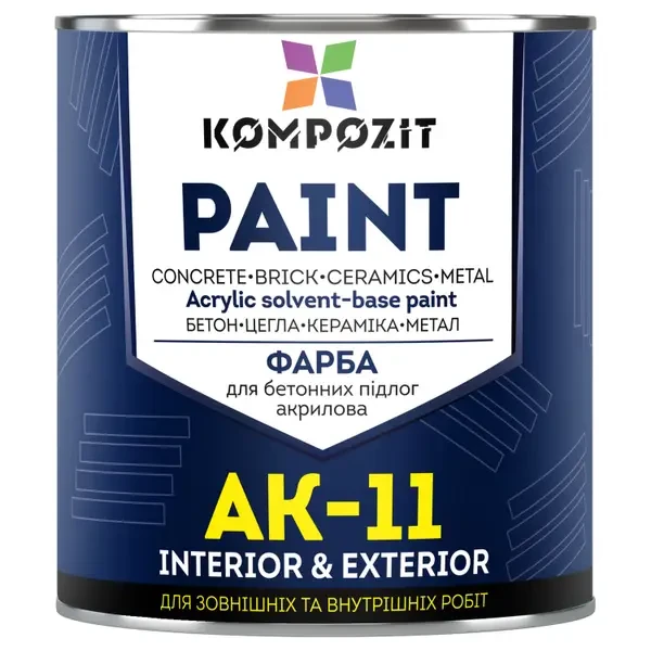 Фарба для бетонних підлог АК-11 "Kompozit", білий, 10 кг