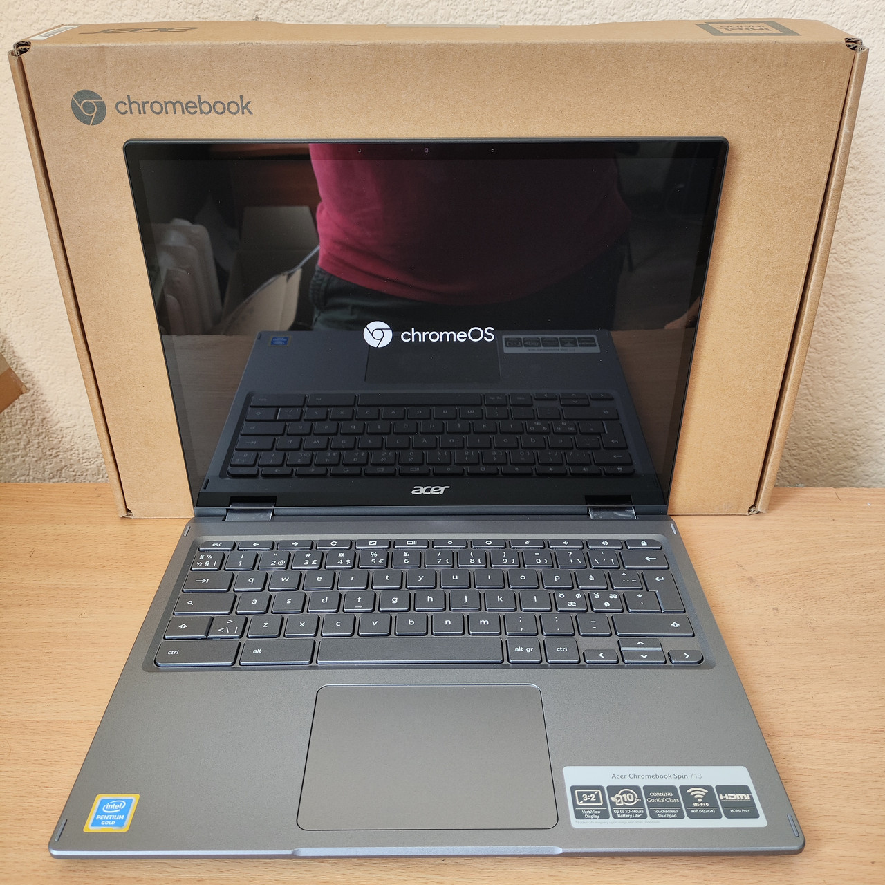 Ноутбук для навчання Acer Chromebook Spin 713 13.5” 2K(2256 x 1504) IPS Тач Intel Pentium Gold 6405u/4Гб DDR4/64SSD/IntelUHD 10Gen