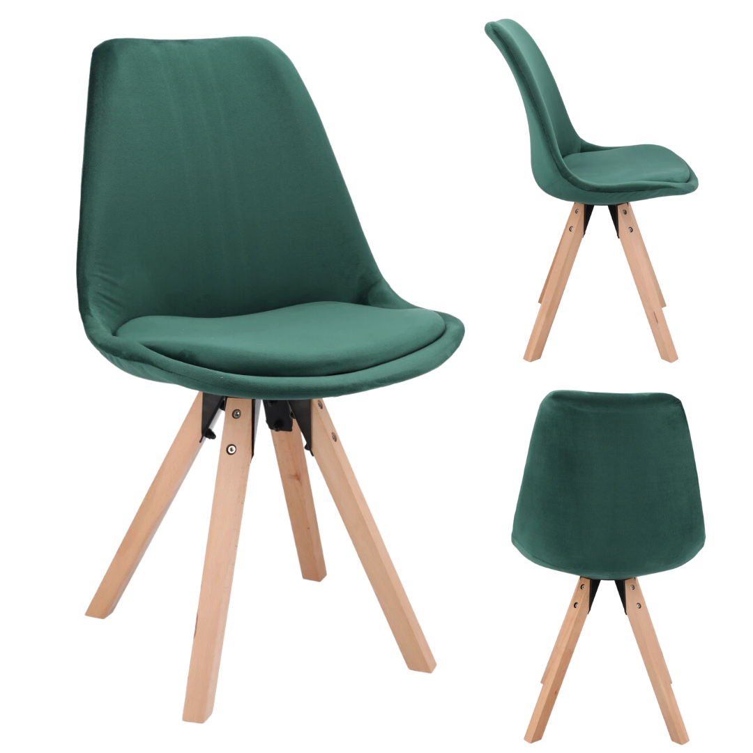 Стілець Saida Jumi в скандинавському стилі з дерев'яними ніжками зелений