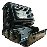 Портативний газовий нагрівач Yanchuan 2в1 на 1.3 кВт, плита з керамічним пальником + 1 балон 220 гр, фото 5