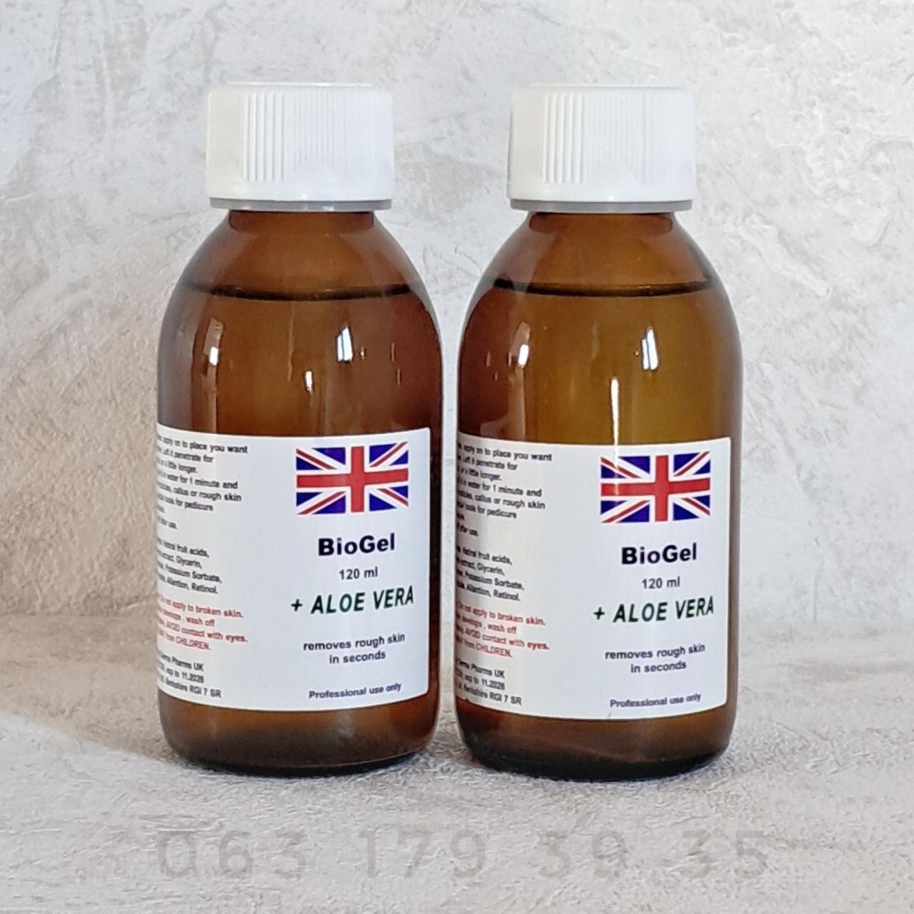 ОРИГІНАЛ Біогель для педикюру з алое вера (фруктова кислота) BioGel Aloe Vera від тріщин на п'ятах 120мл