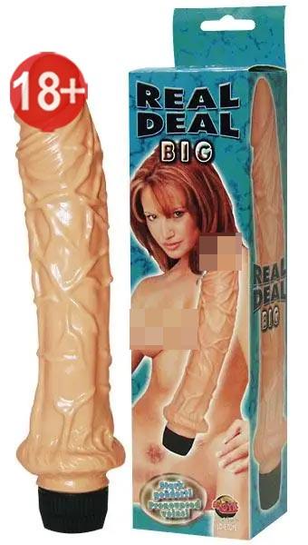 Реалістичний вібратор на батарейках REAL DEAL довжина 24 см, діаметр 4 см, фото 1