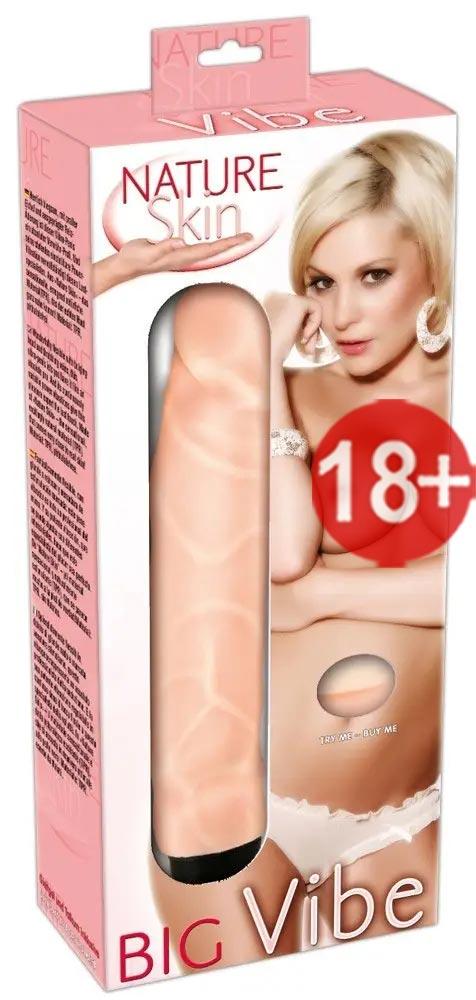 Жіночий вібратор тілесного кольору на батарейках Big Vibe довжина 23см, діаметр 4,5см, фото 1