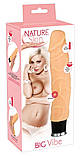 Жіночий вібратор тілесного кольору на батарейках Big Vibe довжина 23см, діаметр 4,5см, фото 9
