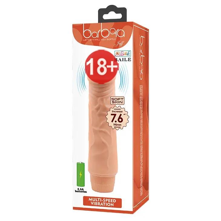 Реалістичний тілесний вібратор реаліст BARBARA JEFF довжина 19.5 см, діаметр 4 см, фото 1