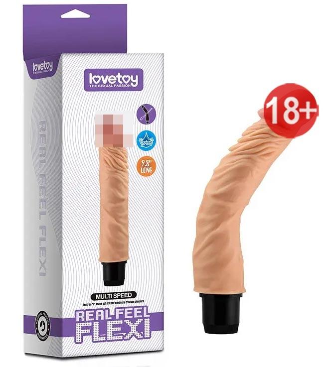 Реалістичний вібратор на батареях FLEXI 19,6 см діаметр - 4,2 см, фото 1