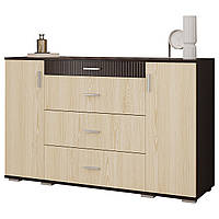 Місткий вузький довгий комод 150 см з шухлядами дверцятами полицями у вітальню зал у стилі модерн Марк Сокме