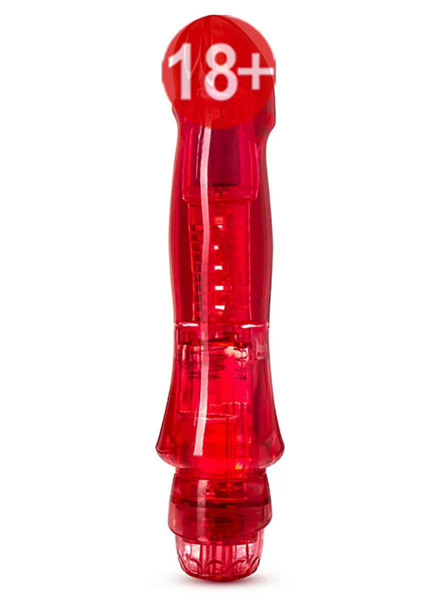 Червоний вібратор гелевий Blush Naturally Yours Can-Can Red 17 см на 3 см, фото 1