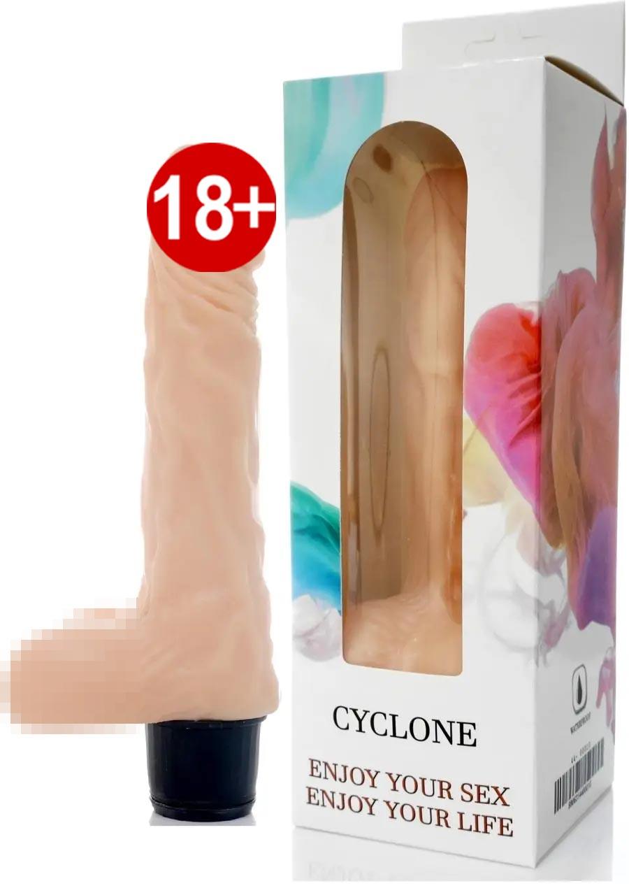 Вібратор реалістичний з мошонкою BOSS Cyberskin - CYCLONE, довжина 19,5 см, діаметр 3,7 см, фото 1