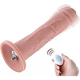 Фалоімітатор 10.2 з вібрацією для секс-машин Hismith Silicone Dildo with Vibe, KlicLok, фото 2