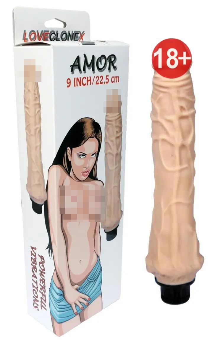 Реалістичний вібратор на батарейках BOSS Real - AMOR LOVECLONEX 9", довжина 25.5 см, діаметр 4 см, фото 1