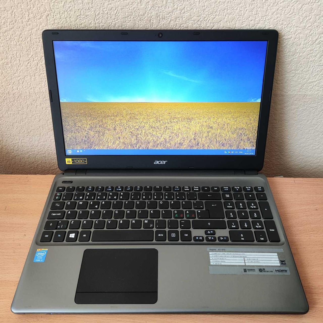 Ноутбук Acer E1-572 15.6" FHD(1920x1080) i5-4200U/8GB DDR3/Intel HD4400/USB 3.0/WebCam/HDMI