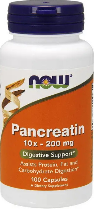 Панкреатин NOW Pancreatin 10x 200 mg 100 кап