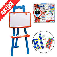 Дитячий мольберт з магнітними літерами та цифрами Розвиваючий Дошка для малювання Для крейди та маркера Пластик