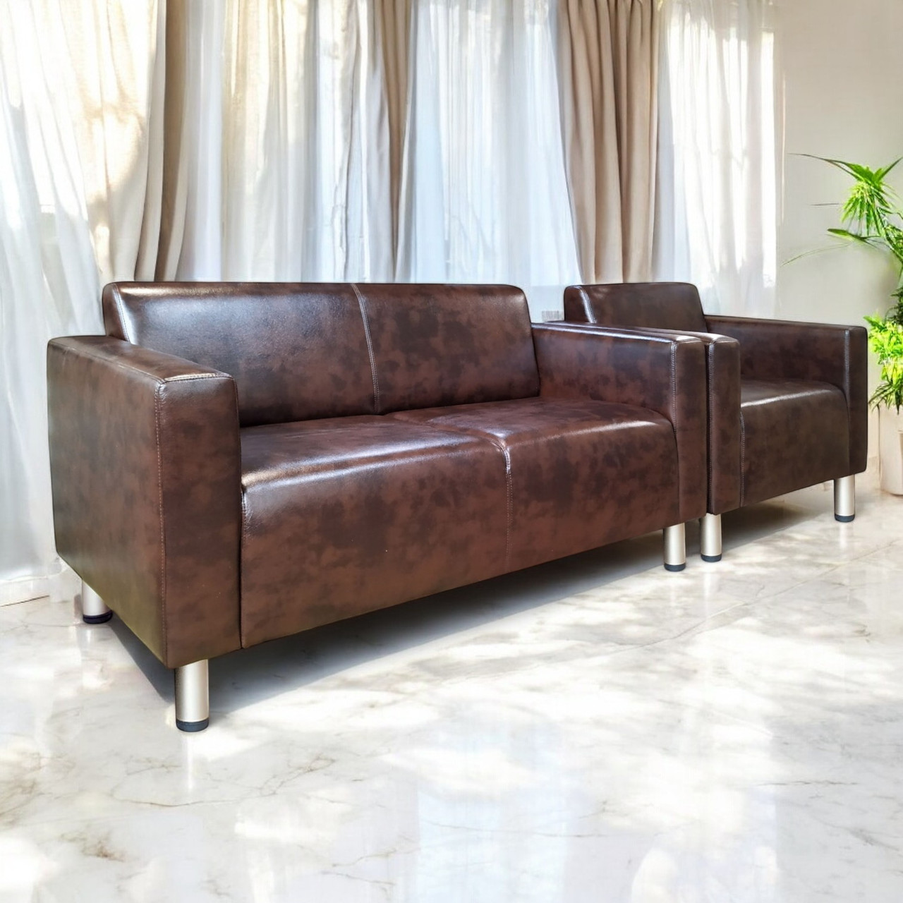 Офісный Диван з Кріслом (комплект 2+1) - Кристал