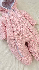 Дитячий теплий чоловічок комбінезон Тедді осінь весна зима 0-3 міс 56-62 розмір, фото 2