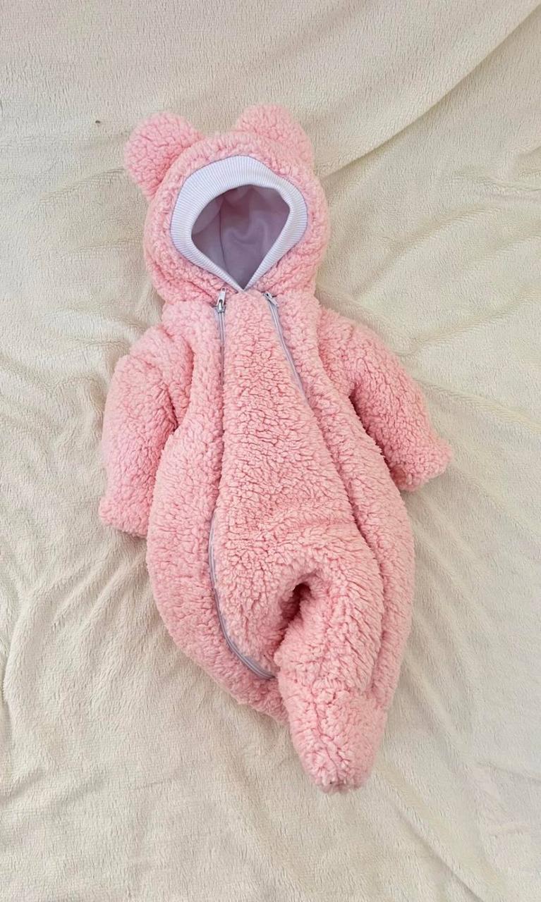 Дитячий теплий чоловічок комбінезон Тедді осінь весна зима 0-3 міс 56-62 розмір