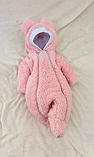 Дитячий теплий чоловічок комбінезон Тедді осінь весна зима 0-3 міс 56-62 розмір, фото 4