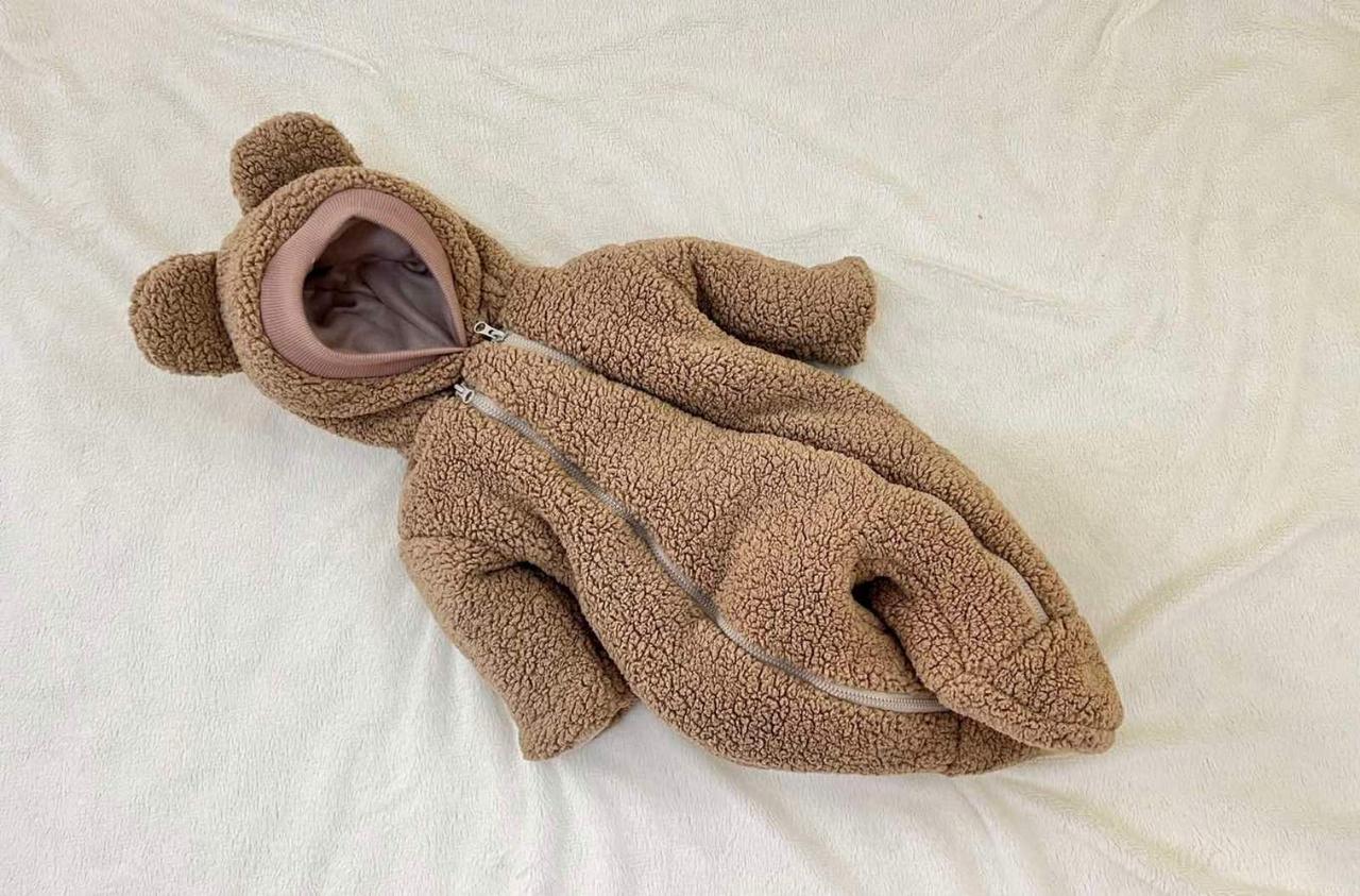 Дитячий теплий чоловічок комбінезон Тедді осінь весна зима 0-3 міс 56-62 розмір