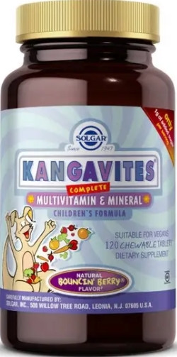 Вітаміни для дітей Солгар Solgar Kangavites 120 жувальних таб ягоди