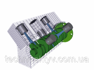 Циліндри розташовані V - образно «V-образно». Циліндри розташовані в двох блоках, встановлених під певним кутом.