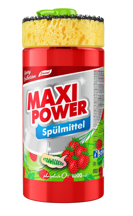 Засіб для миття посуду Maxi Power Суниця 1 л 4823098414223