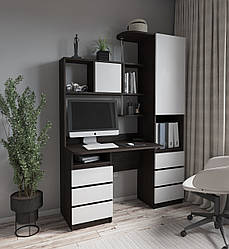 Стіл комп'ютерний Монако пенал правий венге+білій