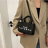 Жіноча сумка 5815 крос-боді з двома ручками чорна, фото 4