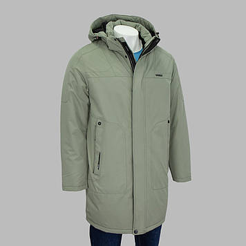 Куртка чоловіча BLACK VINYL (зимова) C24-2505LG ОЛИВКОВИЙ 100% поліестер. Утеплювач: Графен 50(Р)