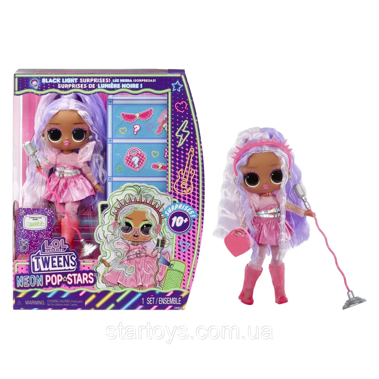 Лялька Лол Твінс Кітті К Неонова поп зірка LOL Surprise Tween Neon Pop Stars Kitty K Fashion Doll, фото 1