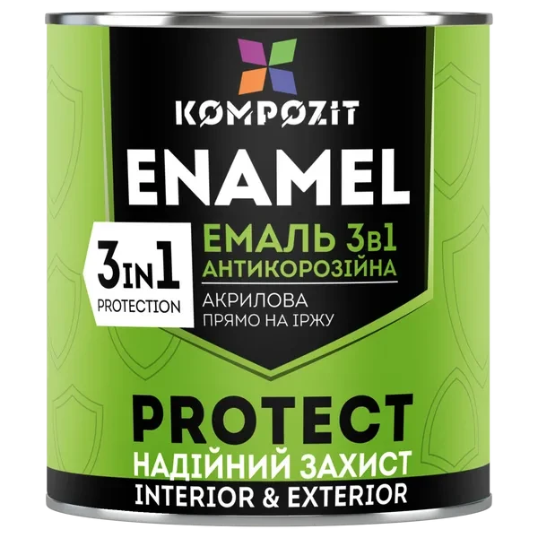 Емаль антикорозійна 3 в 1 PROTECT kompozit графіт RAL 7024 2.7 кг