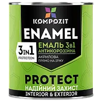 Емаль антикорозійна 3 в 1 PROTECT kompozit графіт RAL 7024 0.75 кг